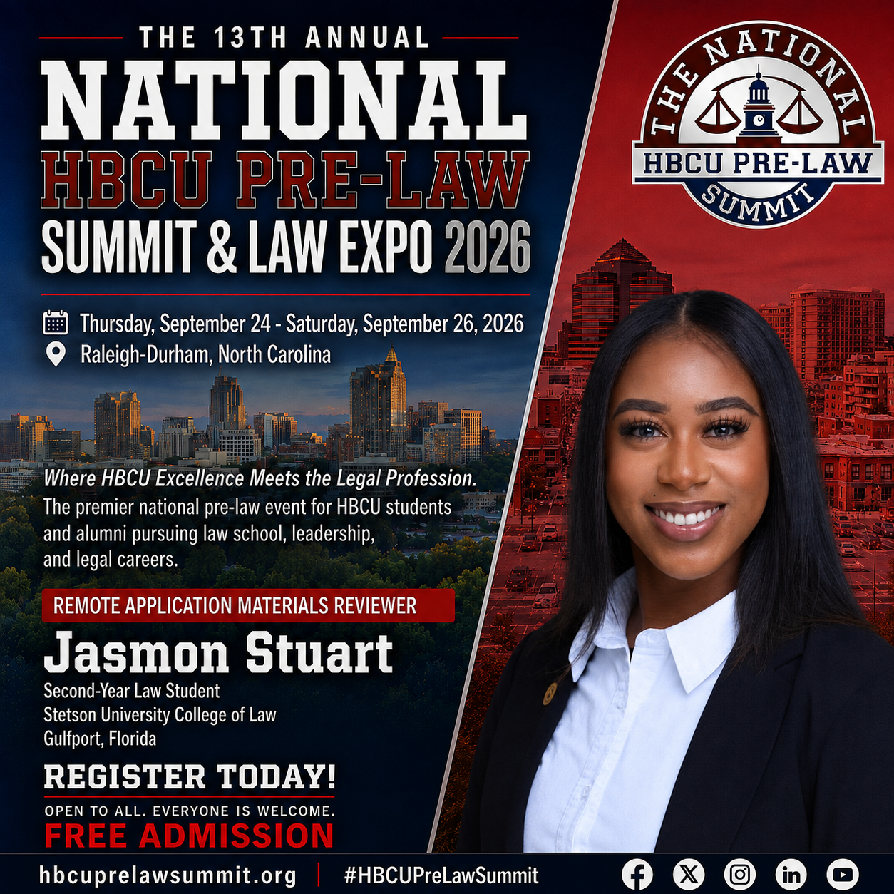 Jasmon Stuart — Remote Law School Application Materials Reviewer flyer