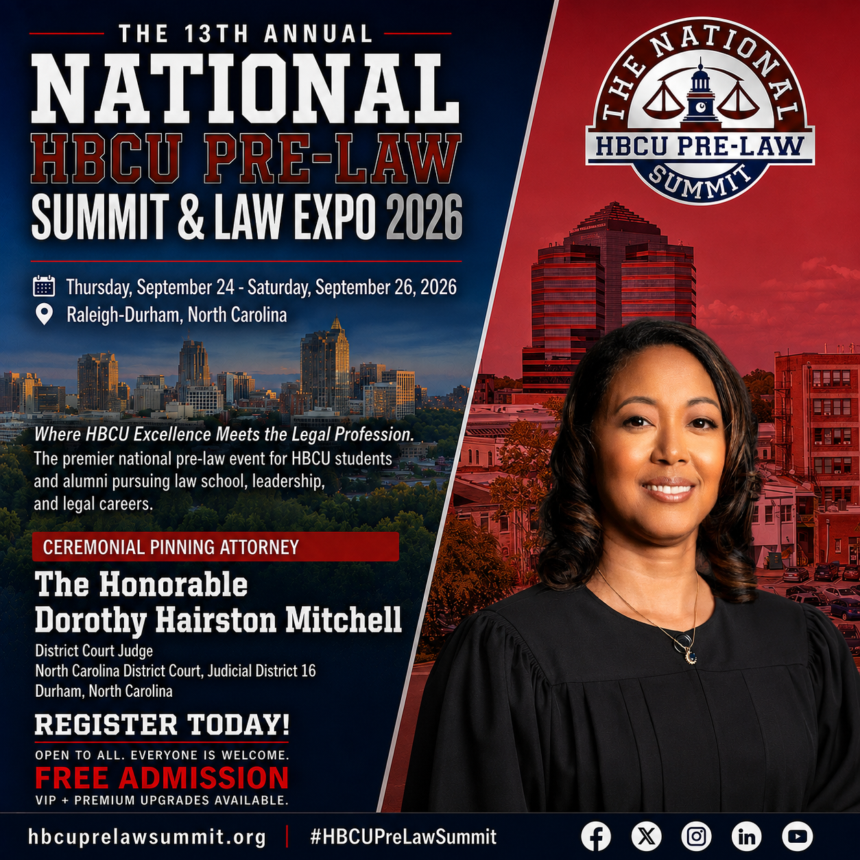Dorothy Hairston Mitchell — Ceremonial Pinning Attorney flyer