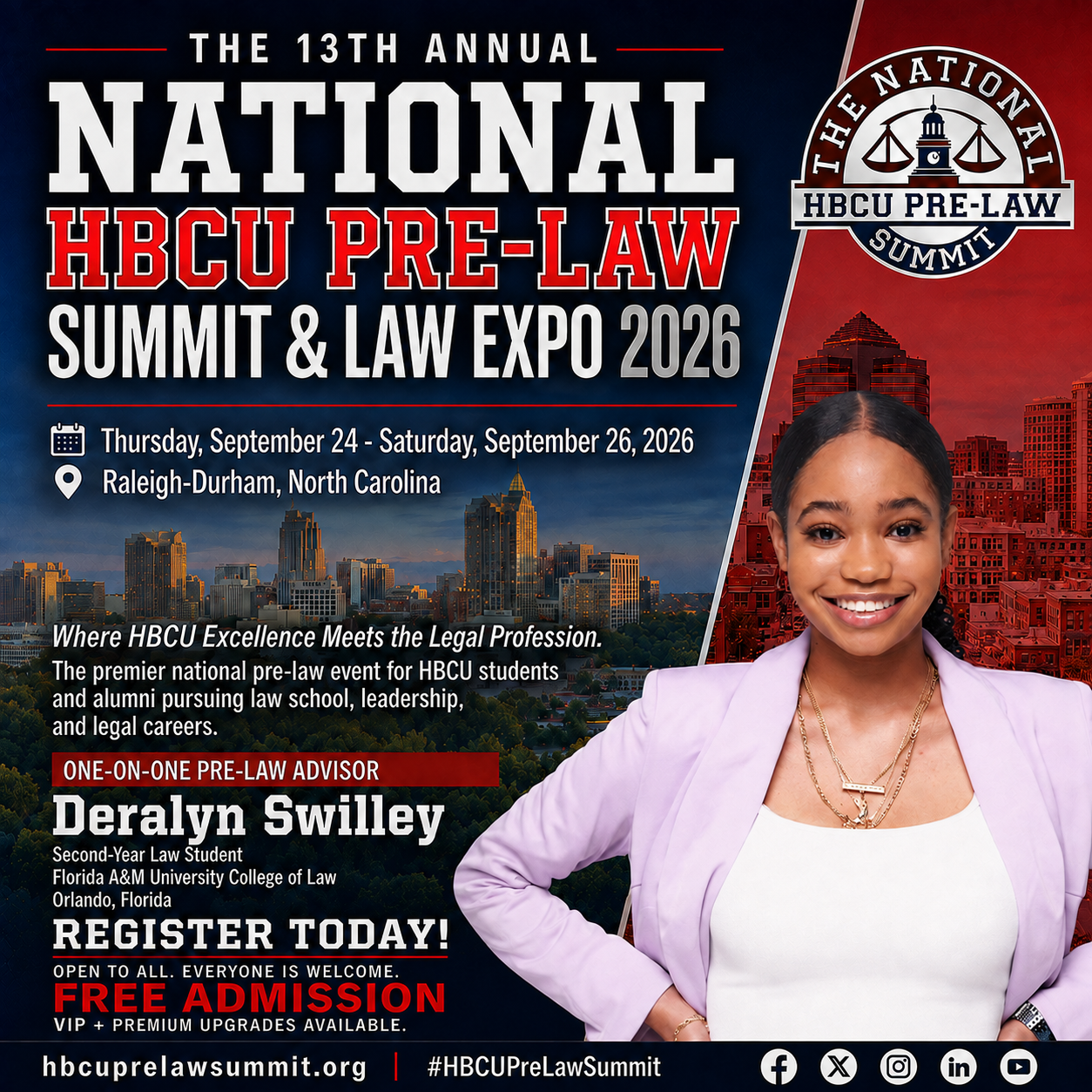 Deralyn Swilley — One-on-One Pre-Law Advisor flyer