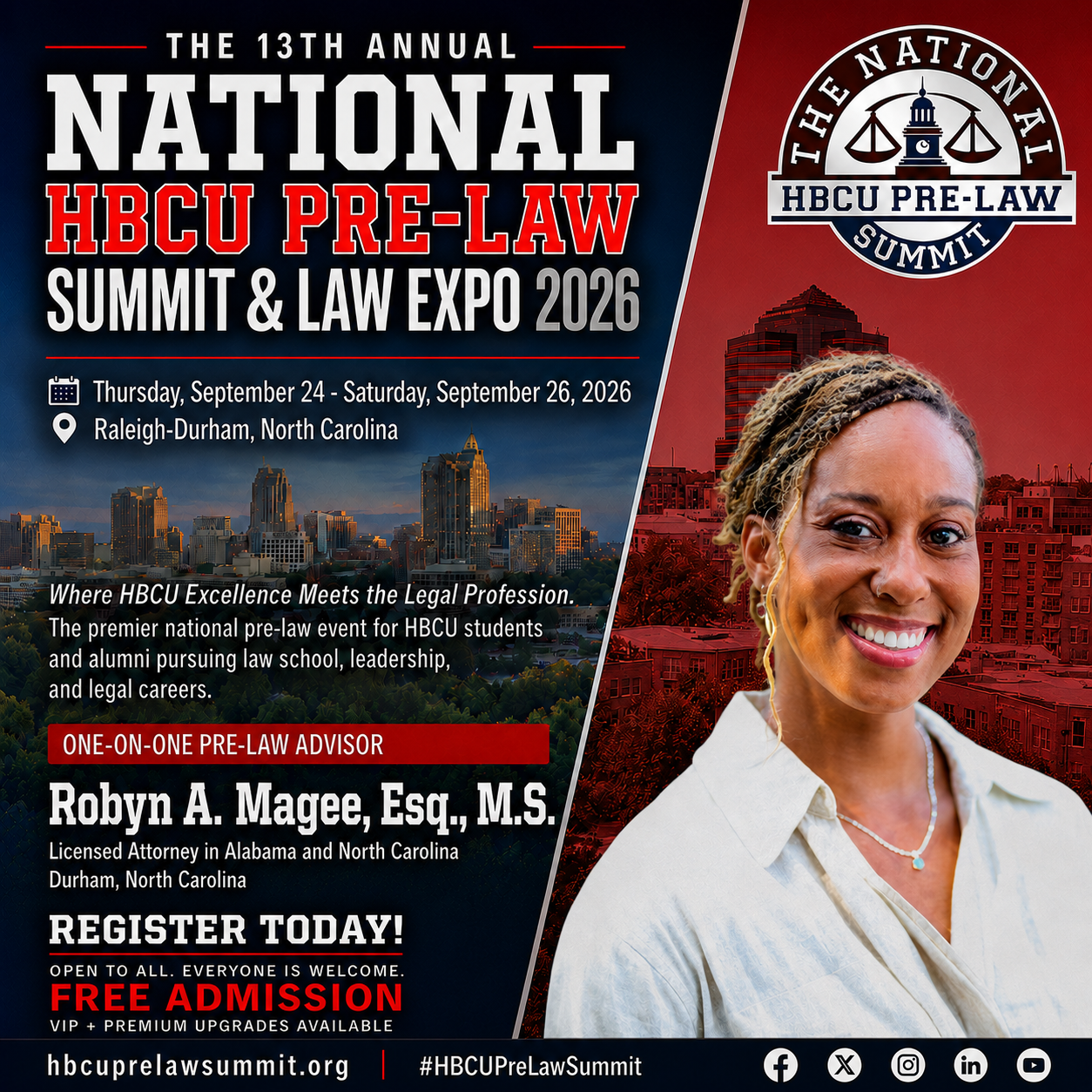 Robyn A. Magee — One-on-One Pre-Law Advisor flyer