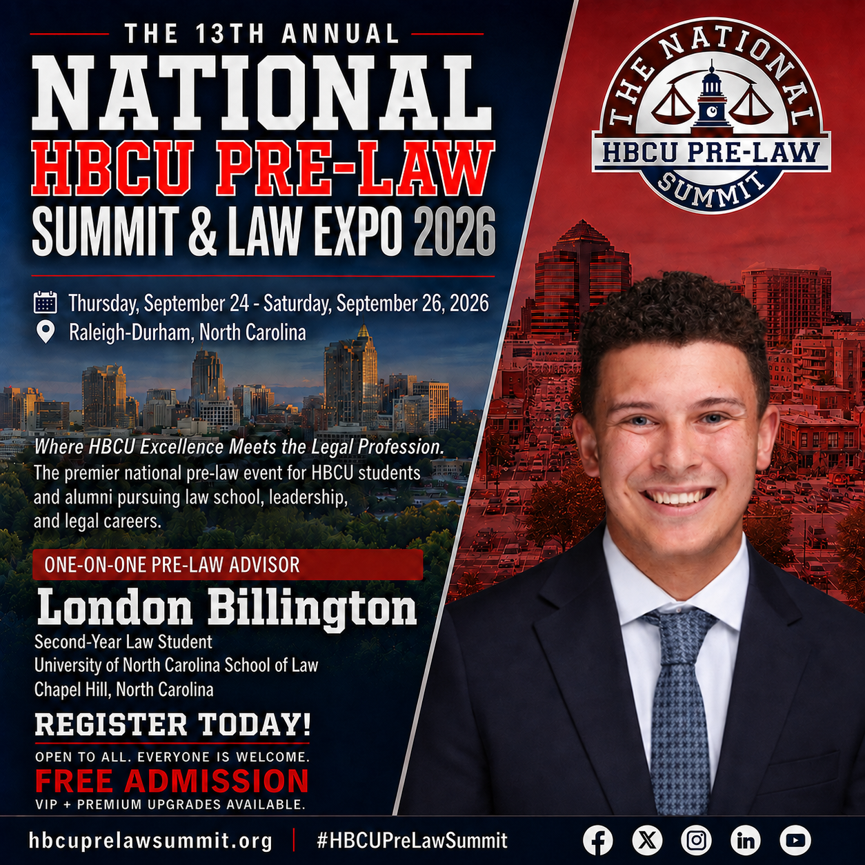 London Billington — One-on-One Pre-Law Advisor flyer