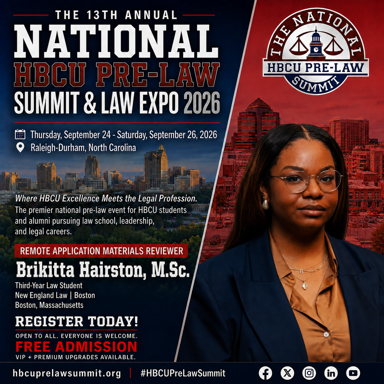 Brikitta Hairston — Remote Law School Application Materials Reviewer flyer