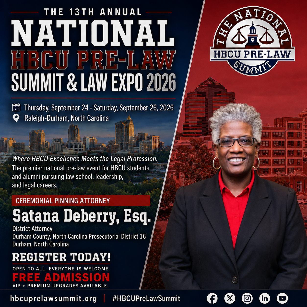 Satana Deberry — Ceremonial Pinning Attorney flyer